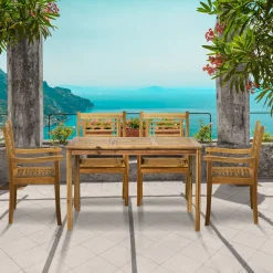 Sale Artistiq Living Tuinset Larissa 4 stoelen + 1 tafel, Acaciahout