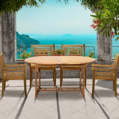 New Artistiq Living Tuinset Larissa 4 stoelen + 1 uitschuifbare tafel, Acaciahout