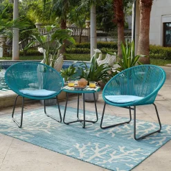 Online Artistiq Living Tuinset Pablo 2 stoelen + tafel, kleur Turquoise