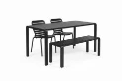 Online Zuiver Tuinset Vondel Met tuintafel, 2 stoelen en bankje, 168 x 87cm, kleur Zwart