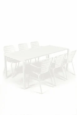 Discount Zuiver Tuinset Vondel Met tuintafel en 6 stoelen met armleuning, 214 x 97cm