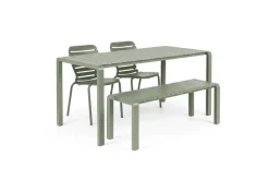 Clearance Zuiver Tuinset Vondel Met tuintafel, 2 stoelen en bankje, 168 x 87cm, kleur Groen