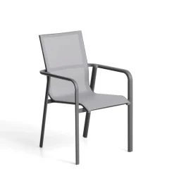 Discount Kave Home Tuinstoel Canea Textileen, kleur Donkergrijs