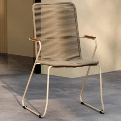 Sale Nohr Tuinstoel Catheryne Polyester touw en acaciahout, kleur Beige