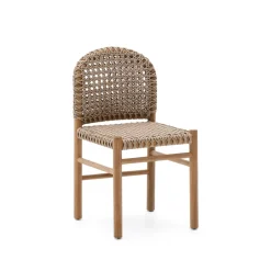 Discount Kave Home Tuinstoel Tavira Teakhout en touw Beige