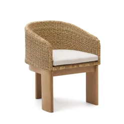 Sale Kave Home Tuinstoel Xoriguer Rattan en eucalyptushout Beige