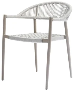 WOOOD Tuinstoel Yellow Touw Lichtgrijs