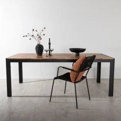 Sale Nohr Tuintafel Catheryne Acaciahout, 205 x 90cm, kleur Zwart Naturel