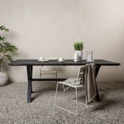 Discount Nohr Tuintafel Enrico Acaciahout, 200 x 100cm, kleur Zwart
