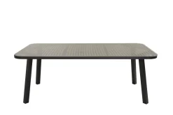 Clearance Nohr Tuintafel Leontyne Glas en wicker, 200 x 100cm Beige