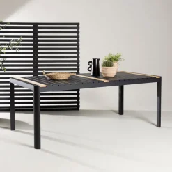 Nohr Tuintafel Lynnetta Aluminium en teakhout, kleur Zwart