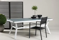 Clearance Nohr Tuintafel Sauel Glas, 200 x 100cm, kleur Wit