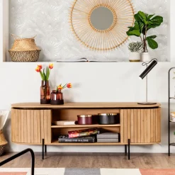 Discount Kave Home TV-meubel Licia Mangohout, 160cm Naturel