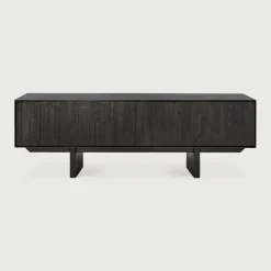 Discount Ethnicraft TV-meubel Mosaic Gevernist Teakhout Off Black