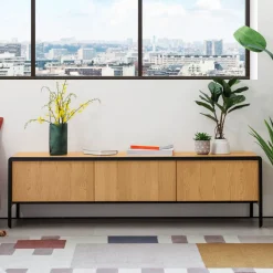 Sale Kave Home TV-meubel Nadyria 180cm, kleur / zwart Eiken