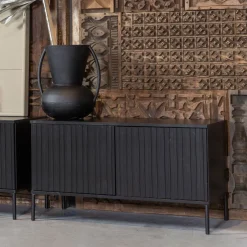 Online WOOOD TV-meubel New Gravure Grenen, kleur Zwart