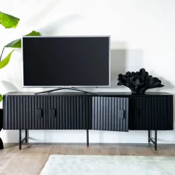 Eleonora TV-meubel Remi Mangohout en metaal, kleur Zwart