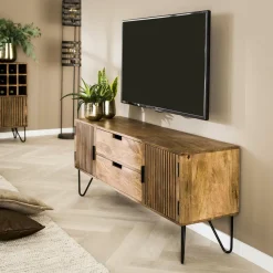 Clearance LifestyleFurn TV-meubel Twiggy Mangohout, 135cm Massief mango zandkleur