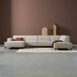 PEPP Interiors U-Bank River 368cm, Chenille, kleur Naturel