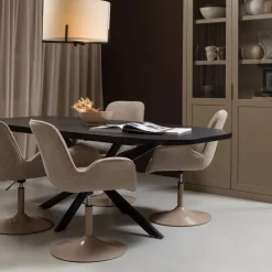 Clearance WOOOD Uitschuifbare Eettafel Arros Deens Ovaal, 180-220 x 90cm Zwart