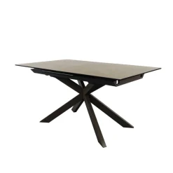 New Kave Home Uitschuifbare Eettafel Atminda Keramiek, 160-210 x 90cm, kleur Bruin