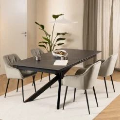 Hot Bendt Uitschuifbare Eettafel Chrislyn Keramiek, 200-240 x 100cm