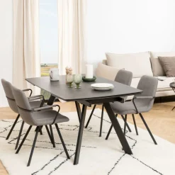 Best Bendt Uitschuifbare Eettafel Cresencio Keramiek, 160/240 x 97cm Zwart