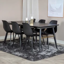 New Nohr Uitschuifbare Eettafel Frisco MDF, 180/220 x 85cm Zwart