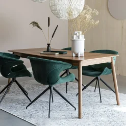 Zuiver Uitschuifbare Eettafel Glimps Notenhout, kleur Bruin