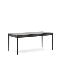 New Kave Home Uitschuifbare Eettafel Lenon Eikenhout, 160-200 x 90cm, kleur Zwart