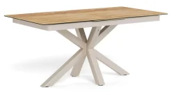 Online Bendt Uitschuifbare Eettafel Line Keramiek met eikenlook, 168/210 x 90cm Naturel