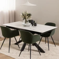 Sale Bendt Uitschuifbare Eettafel Line Keramiek, kleur Wit