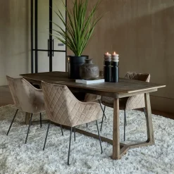 New Rivièra Maison Uitschuifbare Eettafel Miller Eikenhout, 220/275/330 x 100 cm Brown