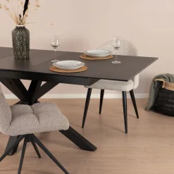 Outlet Sohome Uitschuifbare Eettafel Parker Keramiek, kleur Zwart
