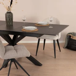 Outlet Sohome Uitschuifbare Eettafel Parker Keramiek, kleur Zwart