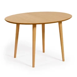Clearance Kave Home Uitschuifbare Ovale Eettafel Oqui kleur Eiken Naturel