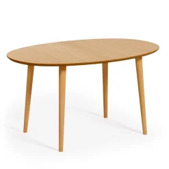 Clearance Kave Home Uitschuifbare Ovale Eettafel Oqui kleur Eiken Naturel