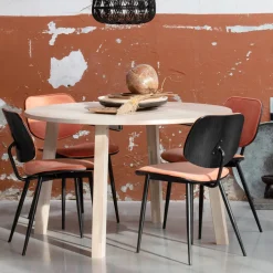 Hot WOOOD Uitschuifbare Ronde Eettafel Lange Jan 120 x 120-200cm, kleur Eiken