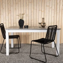 Outlet Nohr Uitschuifbare Tuintafel Candise 152/210 x 90cm, kleur Wit