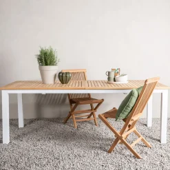 Best Nohr Uitschuifbare Tuintafel Taysha Teakhout, 224/324 x 100cm Wit