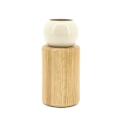 Discount By-Boo Vaas Belloa Aluminium en eikenhout, 25cm