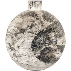 Outlet Richmond Interiors Vaas Delisha 40cm, kleur Zwart/Wit Zwart / wit