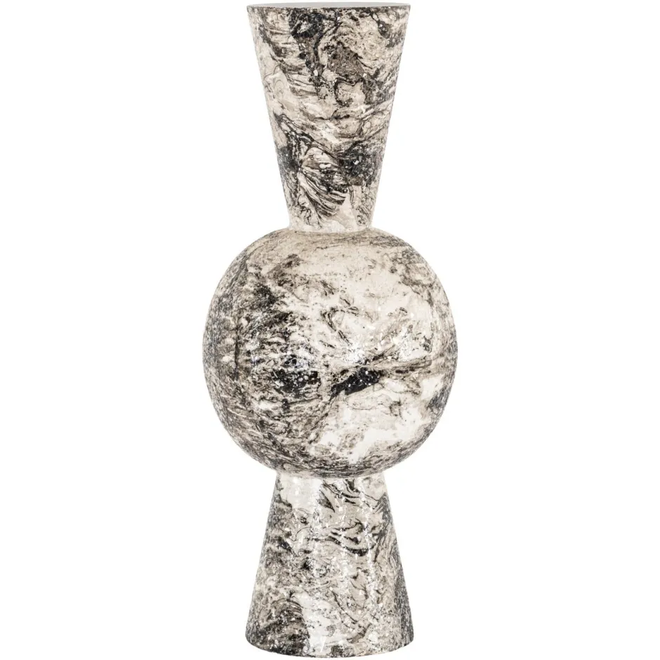 Clearance Richmond Interiors Vaas Florry 64cm, kleur Zwart/Wit