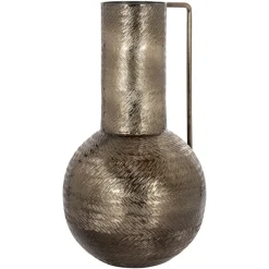 Clearance Richmond Interiors Vaas Leia 37cm hoog, kleur Rookzwart