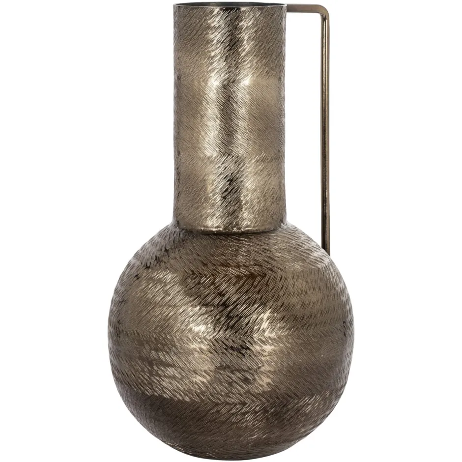 Clearance Richmond Interiors Vaas Leia 37cm hoog, kleur Rookzwart