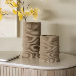 By-Boo Vaas Mae 3D geprint Keramiek Beige