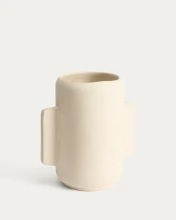 Discount Kave Home Vaas Mireni Papier Maché, 38cm Wit