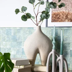 Clearance By-Boo Vaas Momo 37cm hoog Off White