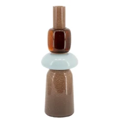 Outlet By-Boo Vaas Toras 46cm, kleur Blauw/Bruin Veelkleurig