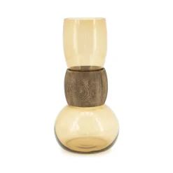 Best By-Boo Vaas Verra Glas en hout, 40cm